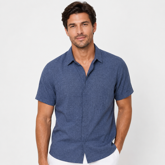 Jack | Men’s Shirt | Short Sleeves Button Front Summer Wear — image 01 — MAREACO