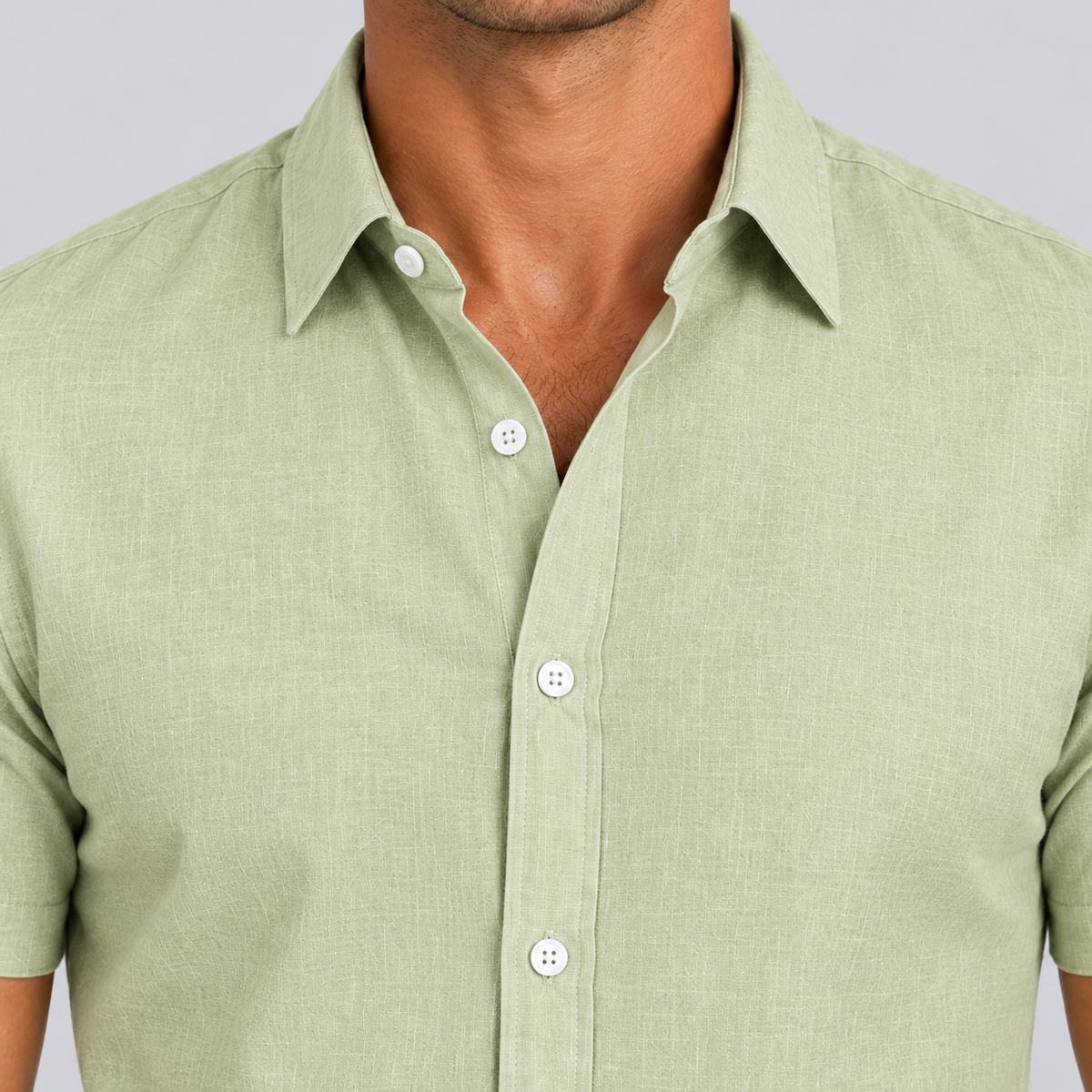 James | Men’s Shirt | Point Collar Short Sleeves Summer Wear — image 06 — MAREACO
