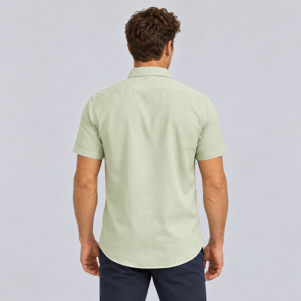 James | Men’s Shirt | Point Collar Short Sleeves Summer Wear — image 07 — MAREACO