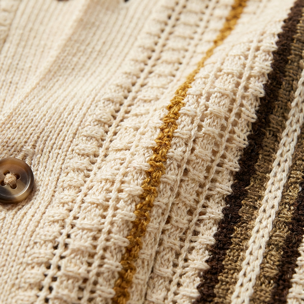 Jessica | Men’s Polo Shirt | Vertical Stripes Button Front Daywear — image 03 — MAREACO
