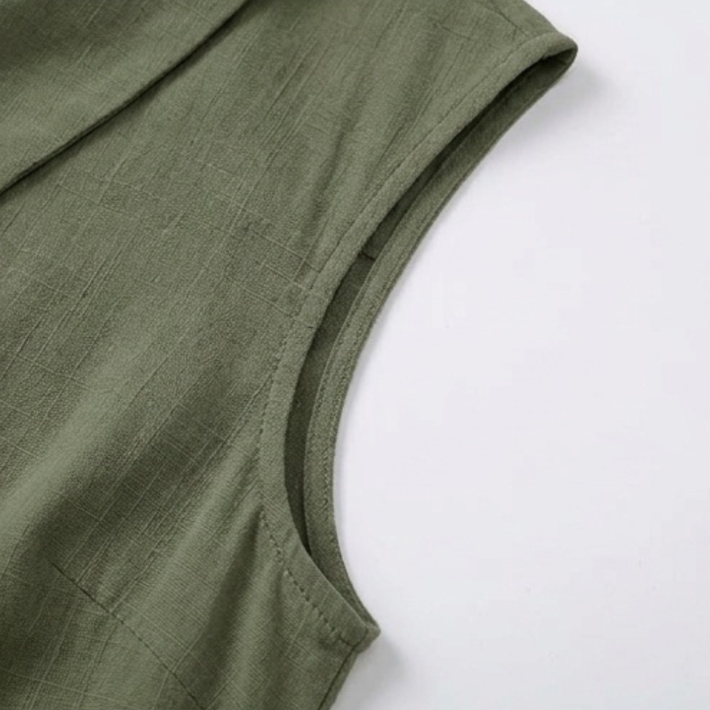 Jessica | Women’s Top | Rounded Collar Sleeveless Cut Summer Wear — image 07 — MAREACO