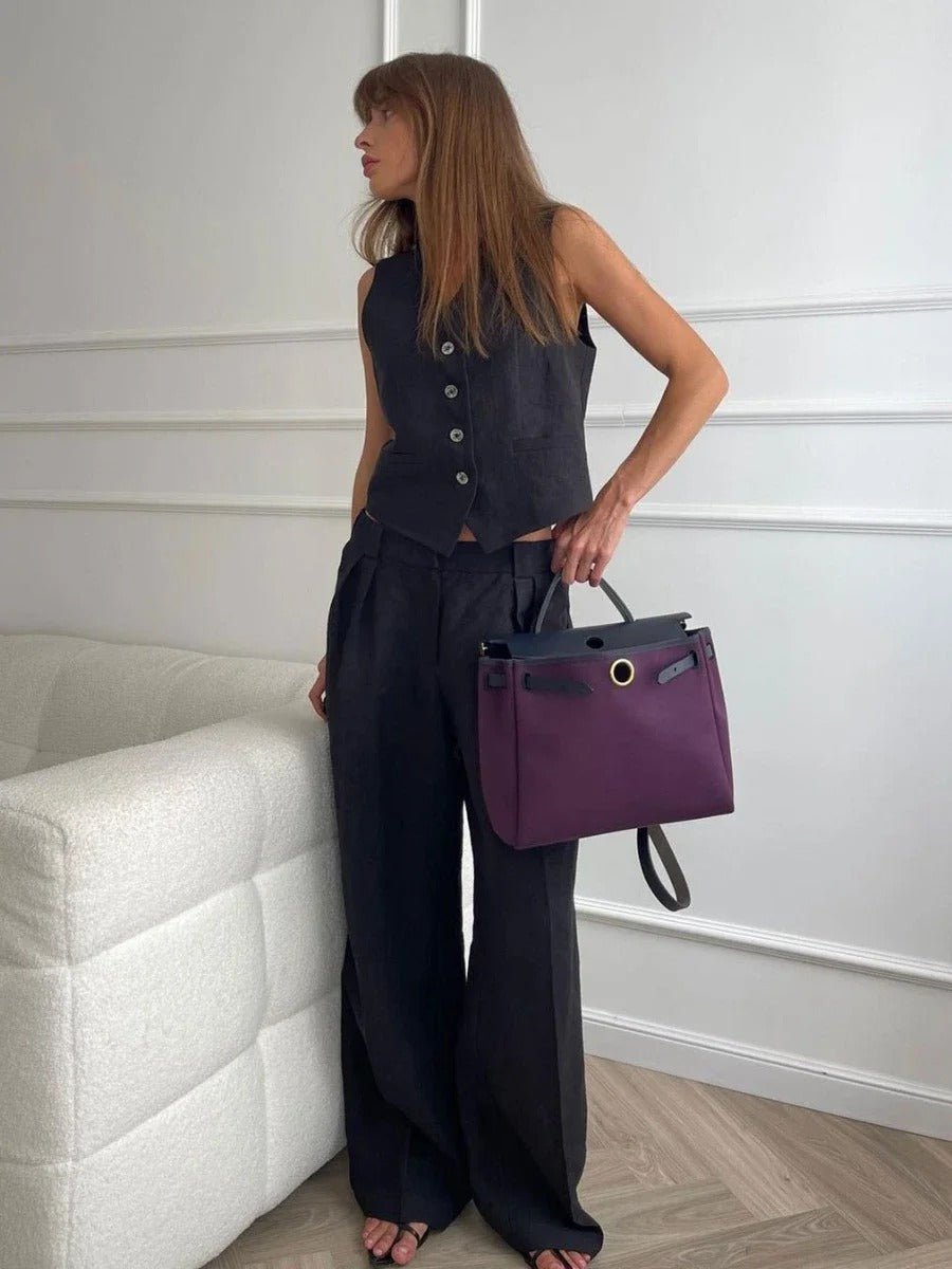 Daisy | Women’s Two-Piece Set | Button Waistcoat Matching Trousers Summer Wear — image 05