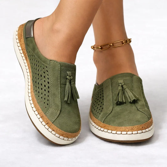 Amelia | Women’s Slip-On Shoes | Perforated Upper Thick Sole Daywear — image 01