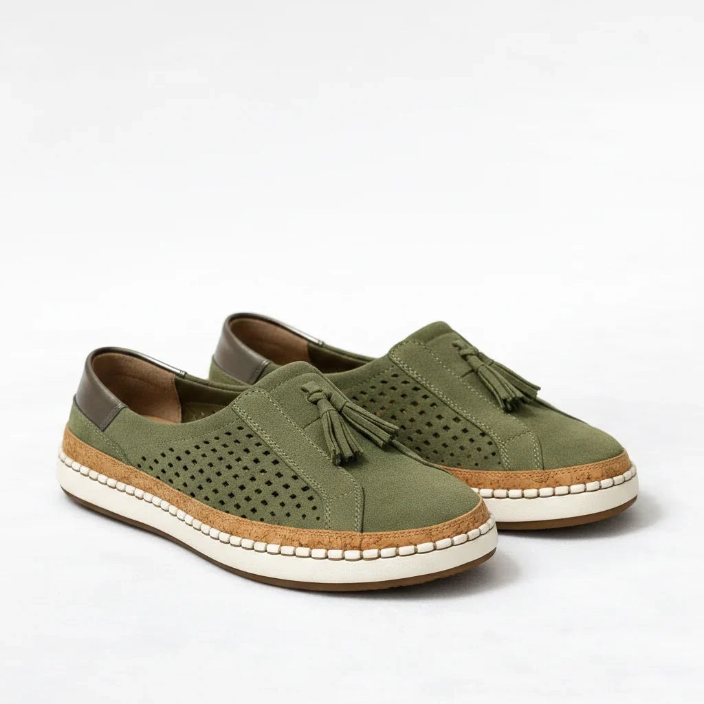 Amelia | Women’s Slip-On Shoes | Perforated Upper Thick Sole Daywear — image 02