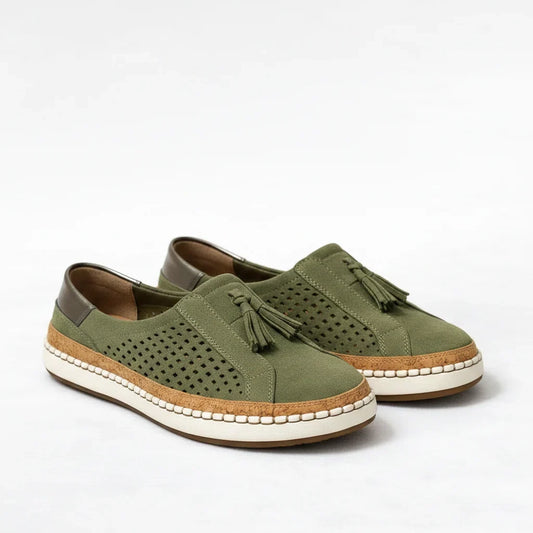 Amelia | Women’s Slip-On Shoes | Perforated Upper Thick Sole Daywear — image 02