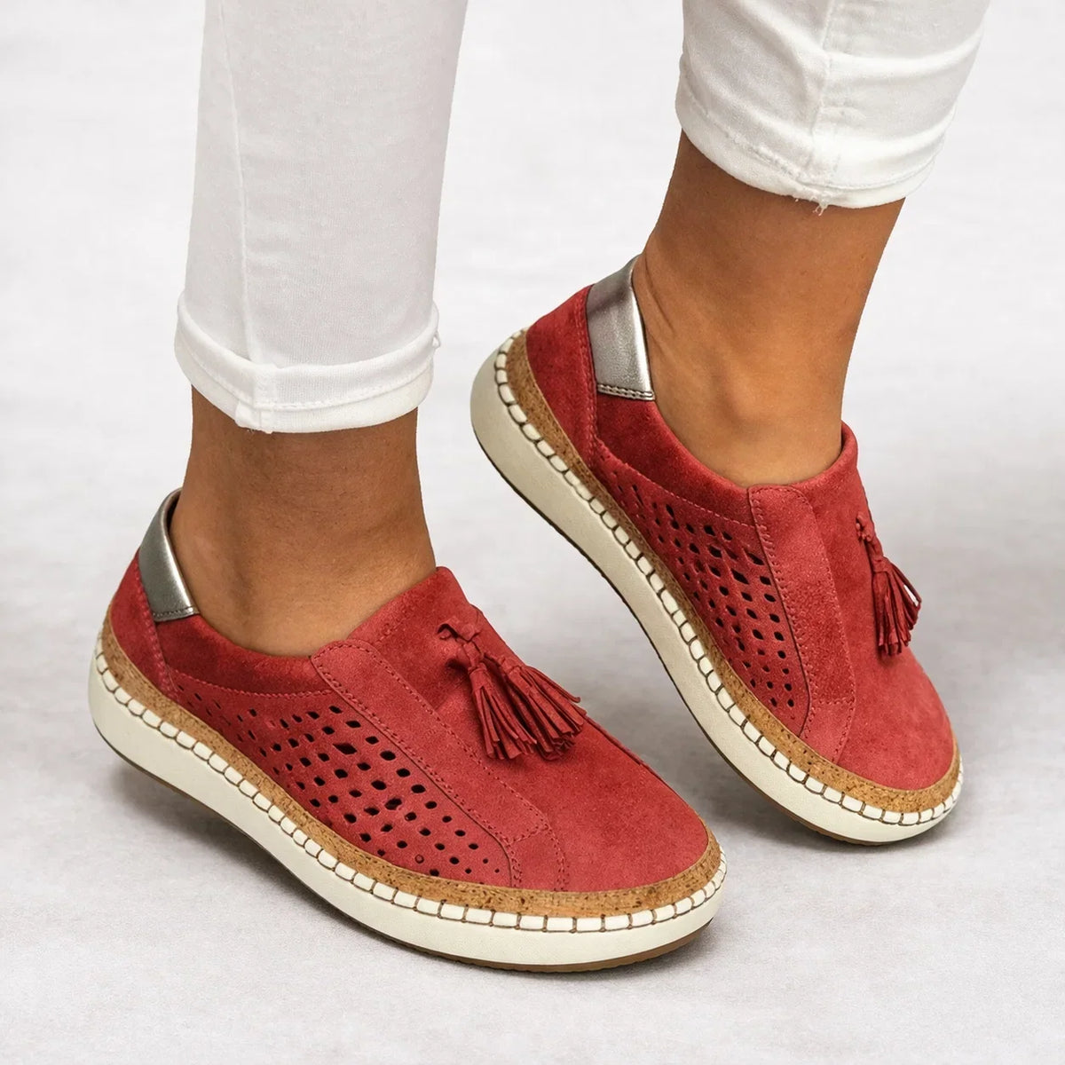 Amelia | Women’s Slip-On Shoes | Perforated Upper Thick Sole Daywear — image 05