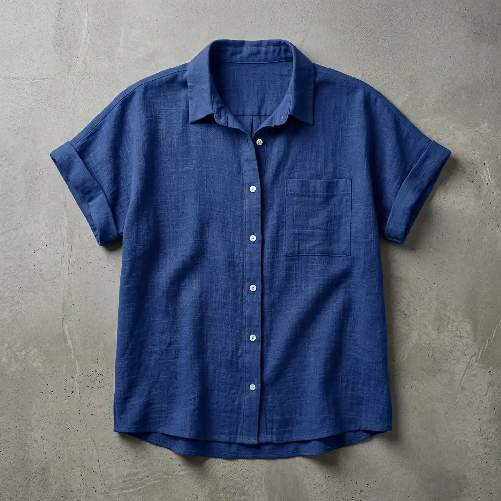 Mia | Men’s Shirt | Short Sleeves Button Front Summer Wear — image 05 — MAREACO