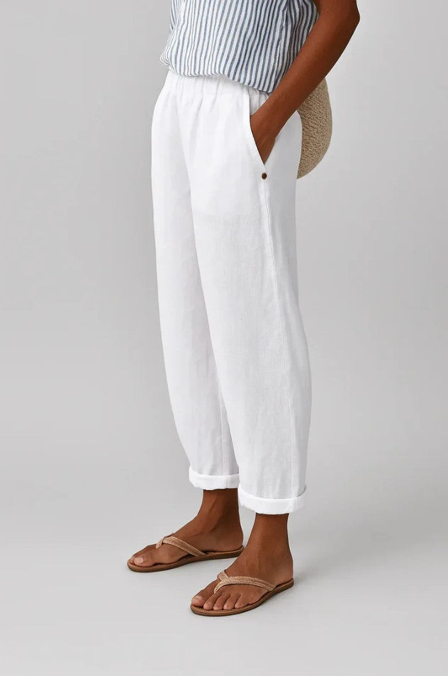Phoebe | Women’s Trousers | Tapered Legs Cuffed Hems Everyday Wear — image 02 — MAREACO