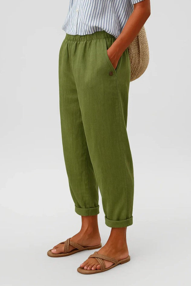 Phoebe | Women’s Trousers | Tapered Legs Cuffed Hems Everyday Wear — image 04 — MAREACO