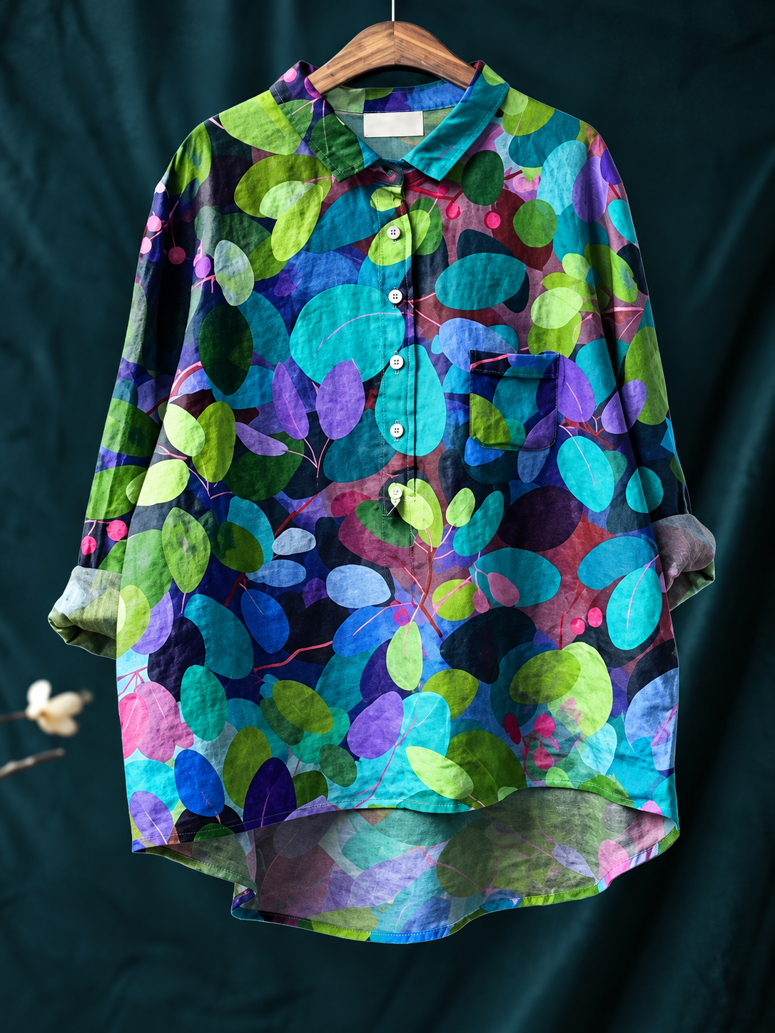 Rosie | Women’s Shirt | Floral Print Chest Pocket Everyday Wear — image 09 — MAREACO