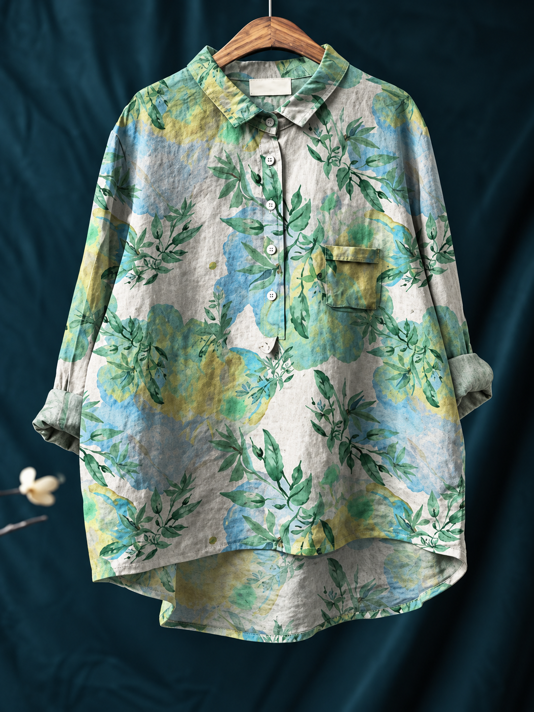 Rosie | Women’s Shirt | Floral Print Chest Pocket Everyday Wear — image 11 — MAREACO