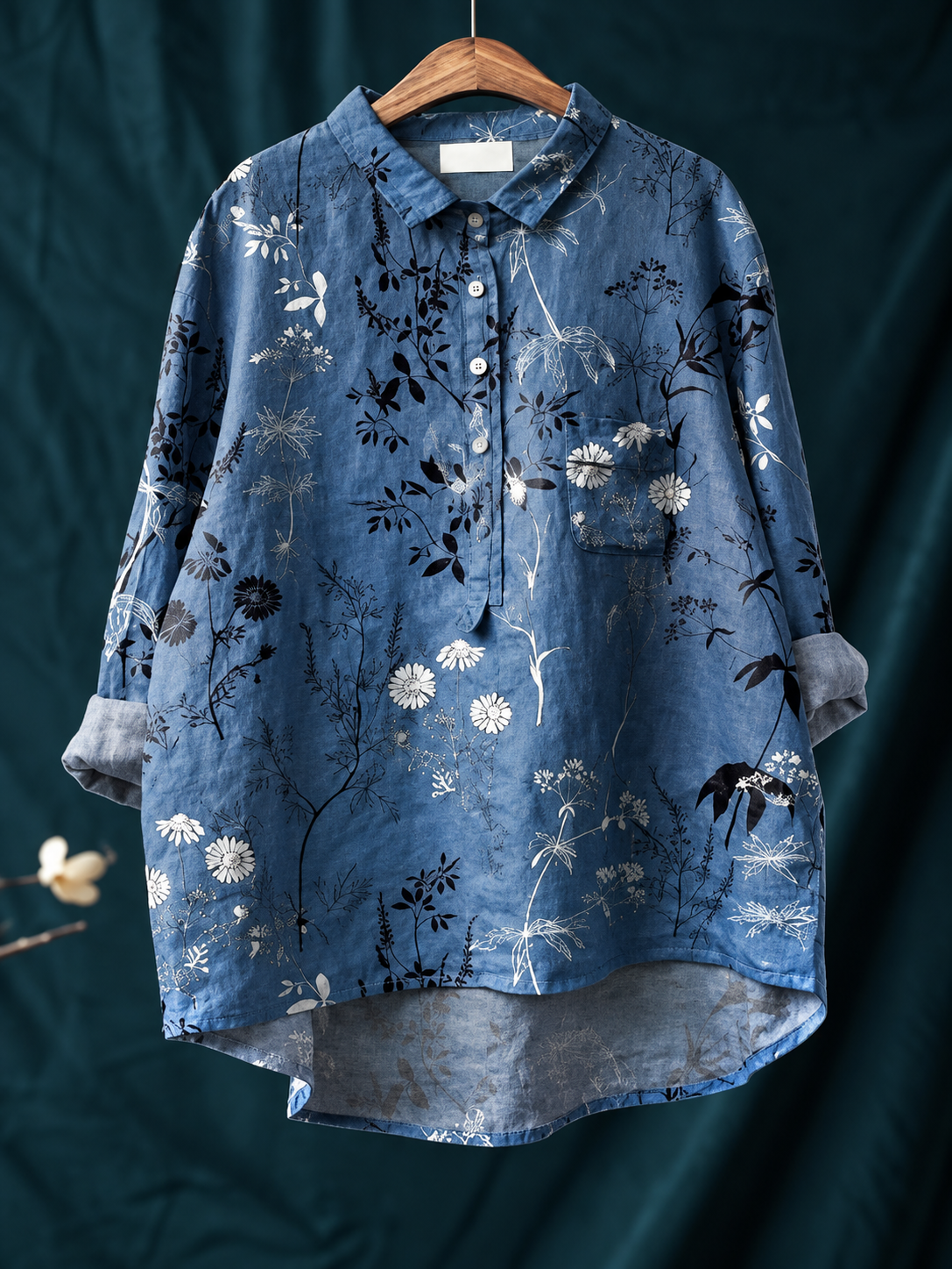 Rosie | Women’s Shirt | Floral Print Chest Pocket Everyday Wear — image 12 — MAREACO
