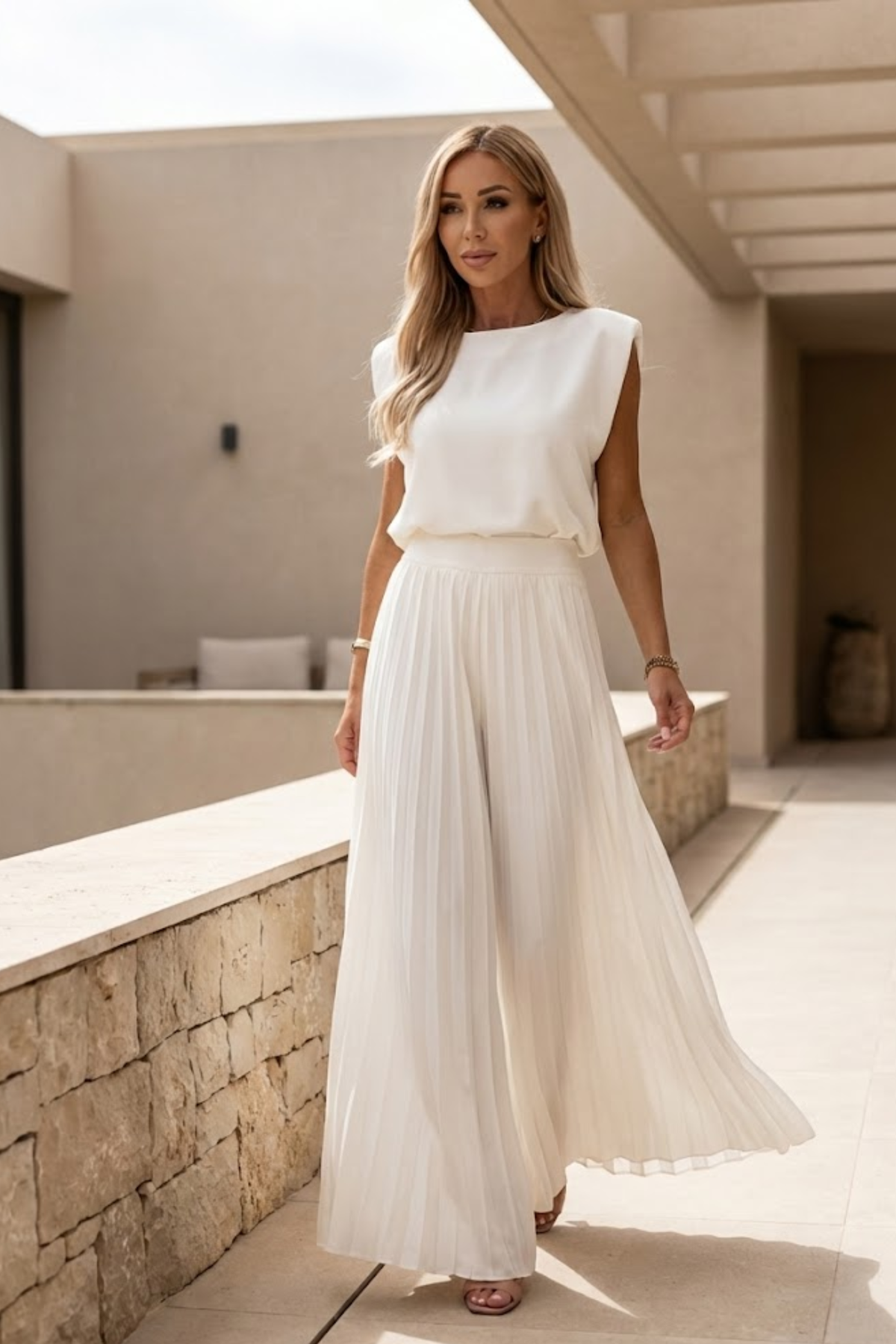 Rosie | Women’s Two-Piece Set | Sleeveless Top Wide Legs Daywear — image 10 — MAREACO