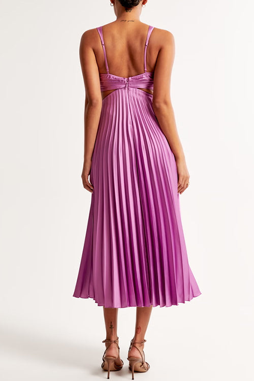 Ruby | Women’s Maxi Dress | V Neck Pleated Skirt Occasion Wear — image 04 — MAREACO