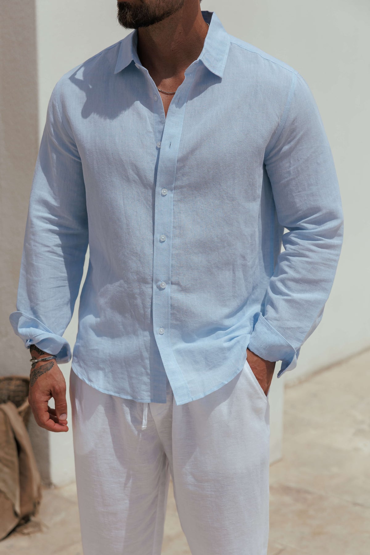 Samuel | Men’s Shirt | Button Front Long Sleeves Everyday Wear — image 05 — MAREACO