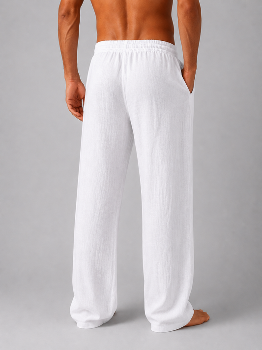 Samuel | Men’s Trousers | Drawstring Waist Full Length Summer Wear — image 02 — MAREACO