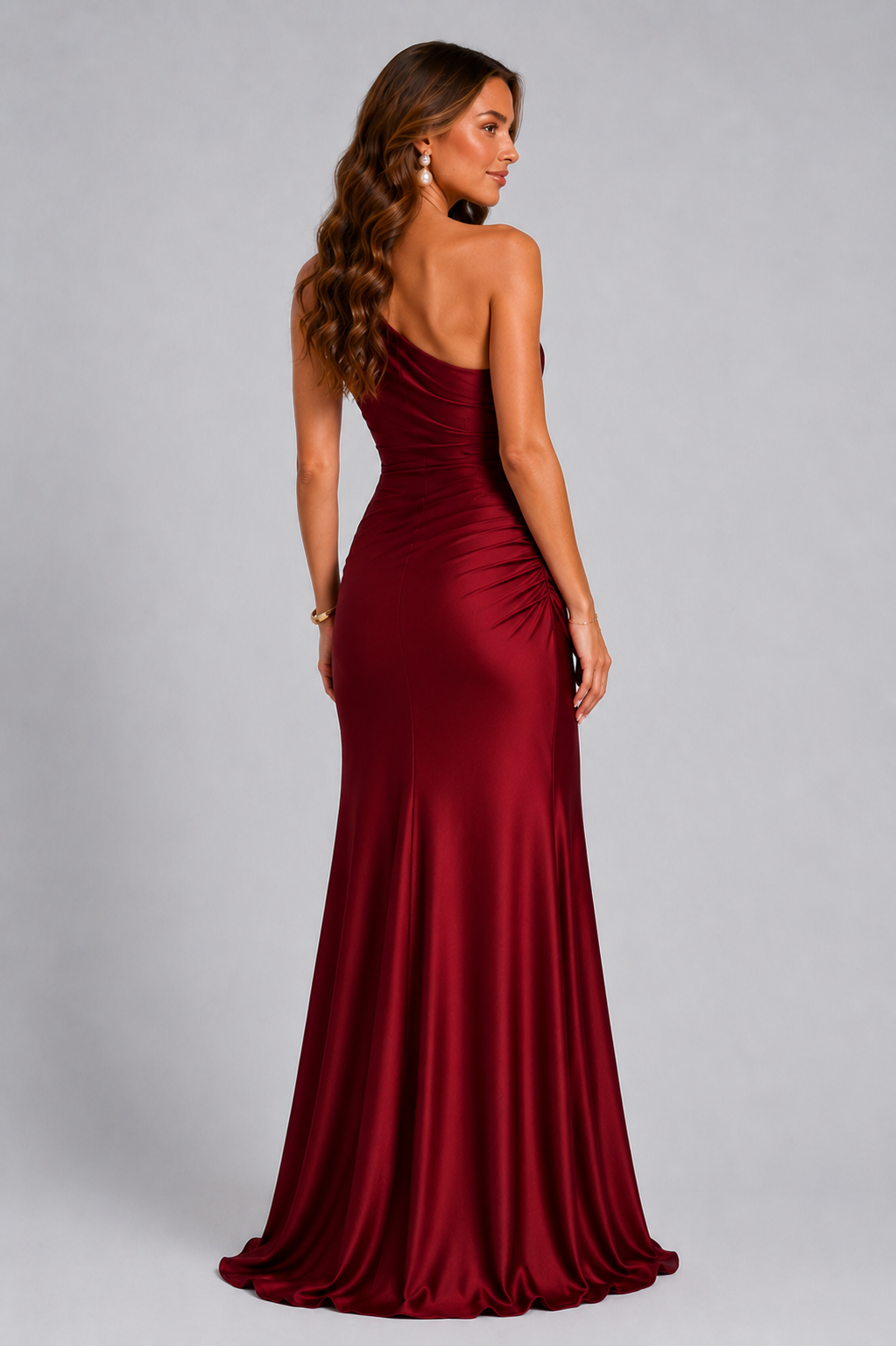 Sophie | Women’s Maxi Dress | One Shoulder Gathered Waist Evening Wear — image 10 — MAREACO