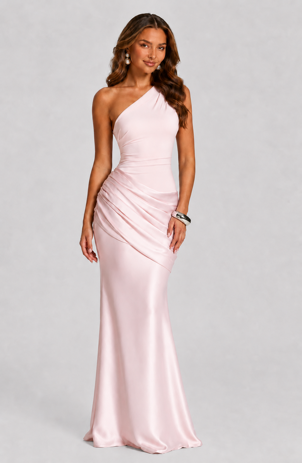 Sophie | Women’s Maxi Dress | One Shoulder Gathered Waist Evening Wear — image 12 — MAREACO