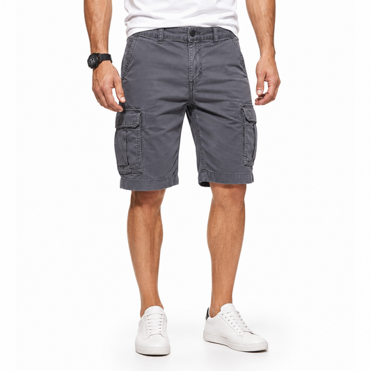 Thomas | Men’s Cargo Shorts | Side Cargo Pockets Knee Length Daywear — image 02 — MAREACO
