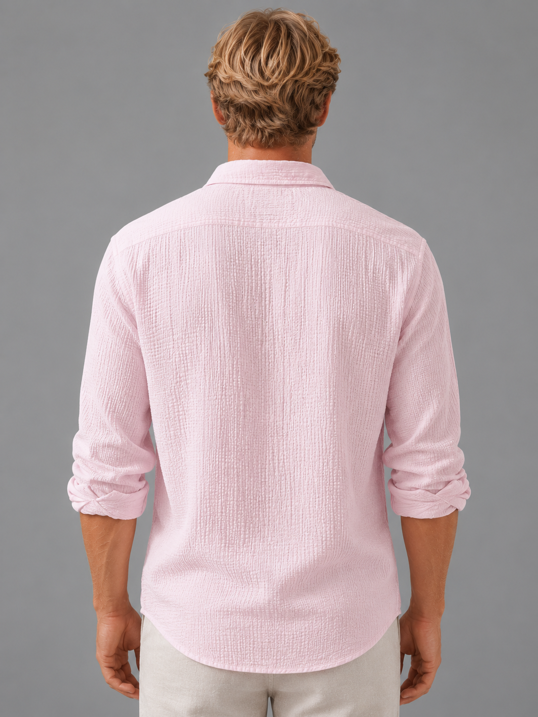 William | Men’s Shirt | Button Front Long Sleeves Summer Wear — image 02 — MAREACO