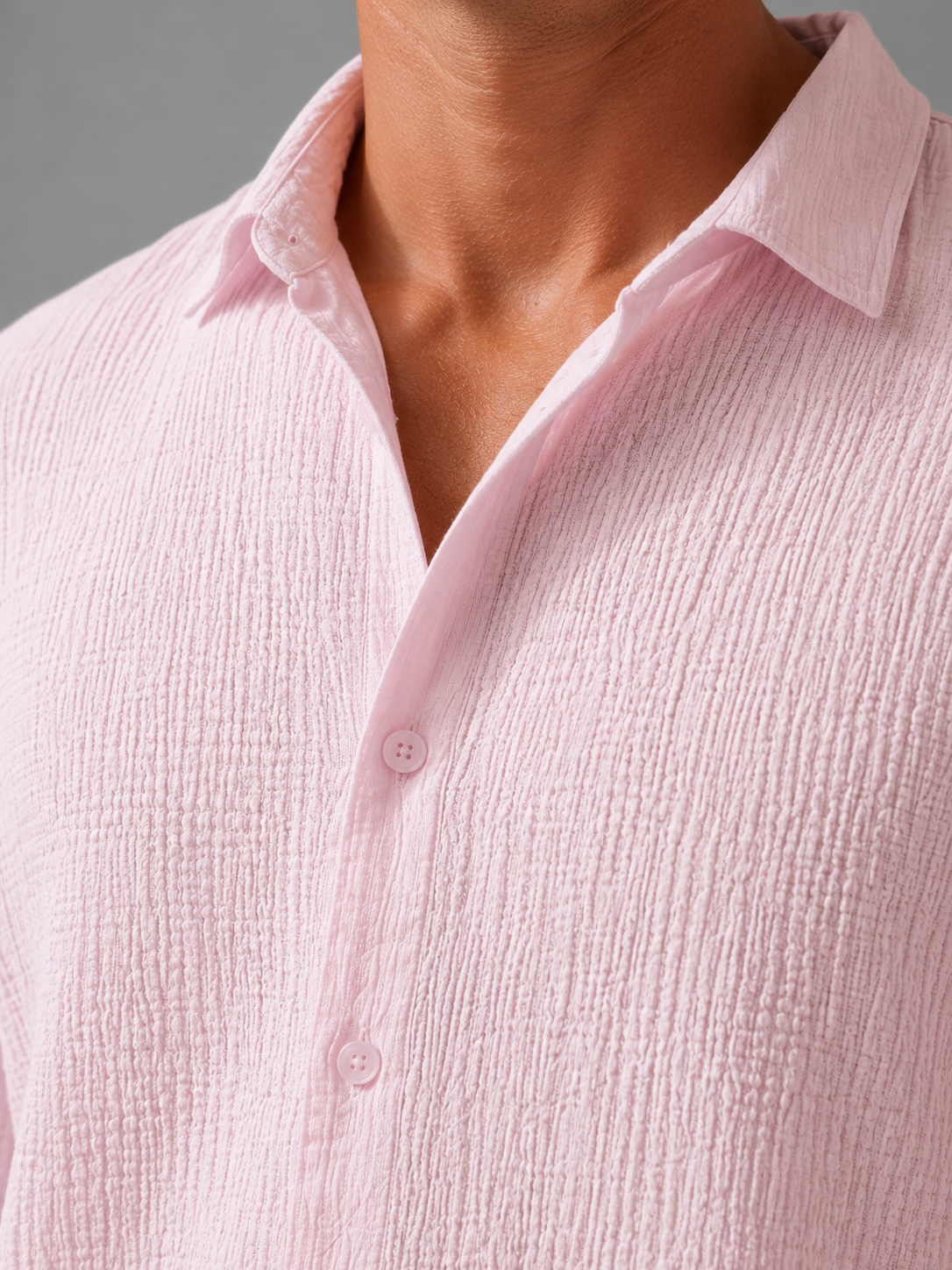 William | Men’s Shirt | Button Front Long Sleeves Summer Wear — image 03 — MAREACO