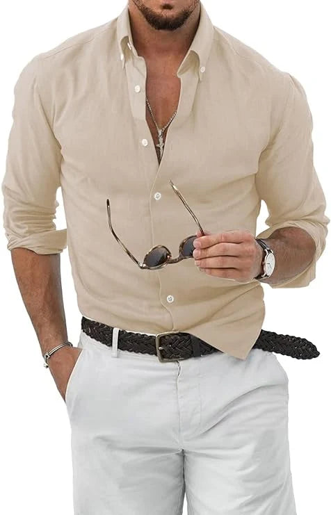 William | Men’s Shirt | Point Collar Button Front Everyday Wear — image 02 — MAREACO