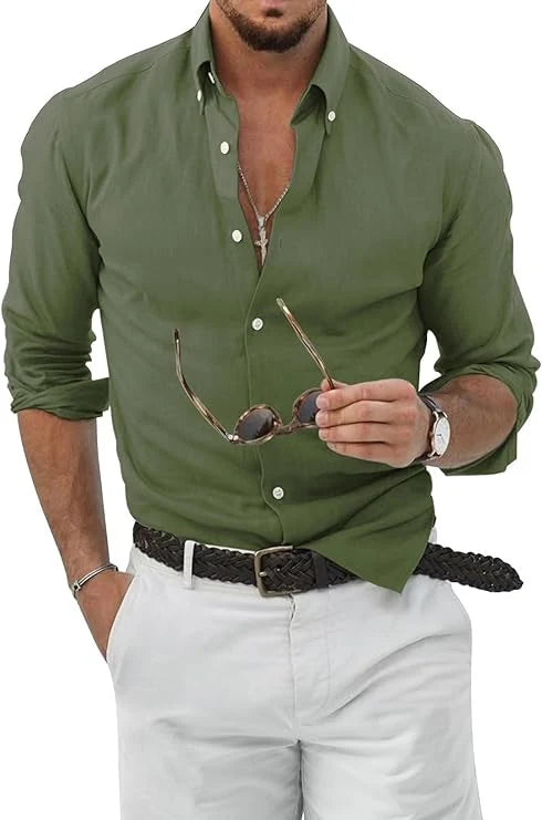 William | Men’s Shirt | Point Collar Button Front Everyday Wear — image 03 — MAREACO