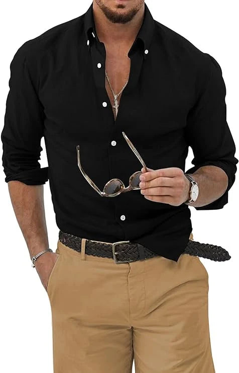 William | Men’s Shirt | Point Collar Button Front Everyday Wear — image 04 — MAREACO