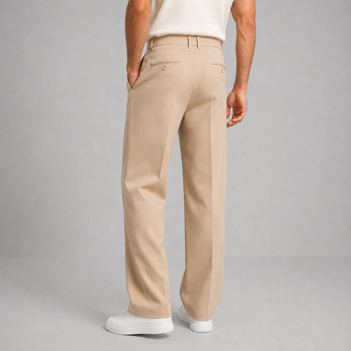 William | Men’s Trousers | Front Pleats Straight Legs Office Wear — image 02 — MAREACO