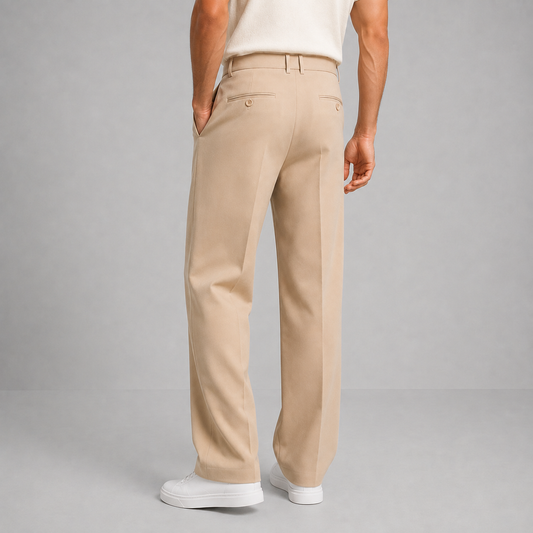 William | Men’s Trousers | Front Pleats Straight Legs Office Wear — image 02 — MAREACO